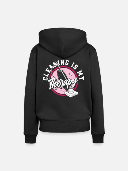 Haushälterin Therapie - Frauen Premium Bio Hoodie - Schwarz