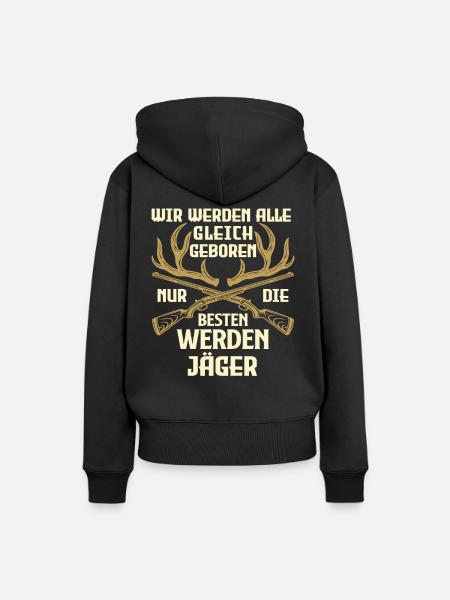Jäger Spruch Jagen - Frauen Premium Bio Hoodie - Schwarz