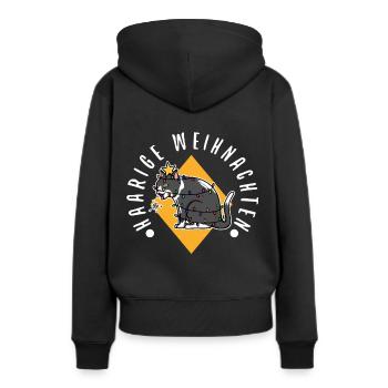 Haarige weihnachten - Frauen Premium Bio Hoodie - Schwarz - Hinten - Julia (174cm)