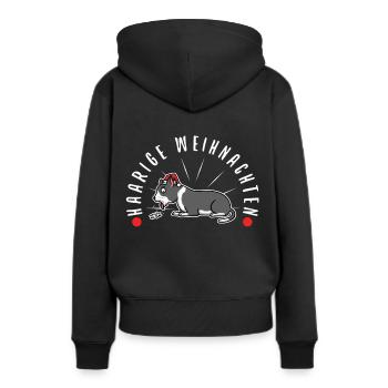 Haarige weihnachten - Frauen Premium Bio Hoodie - Schwarz - Hinten - Julia (174cm)