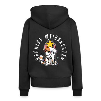 Haarige weihnachten - Frauen Premium Bio Hoodie - Schwarz - Hinten - Julia (174cm)