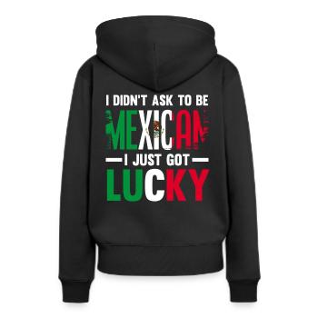Mexiko Mexikaner Herkunft - Frauen Premium Bio Hoodie - Schwarz - Hinten - Julia (174cm)