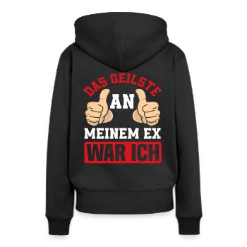 Das Geilste An Meinem Ex War Ich Scheidung Exmann - Frauen Premium Bio Hoodie - Schwarz - Hinten - Julia (174cm)