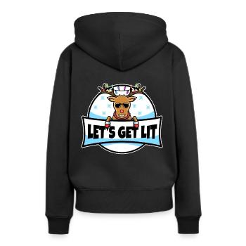 Laissez-nous illuminer Noël - Sweat à capuche Premium bio Femme - noir - Dos - Julia (174cm)