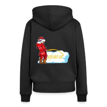 Laissez-nous illuminer Noël - Sweat à capuche Premium bio Femme - noir - Dos - Julia (174cm)
