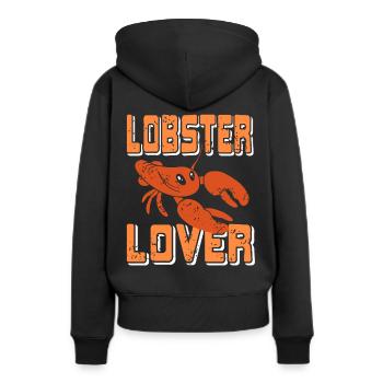 Lobster lover - Frauen Premium Bio Hoodie - Schwarz - Hinten - Julia (174cm)