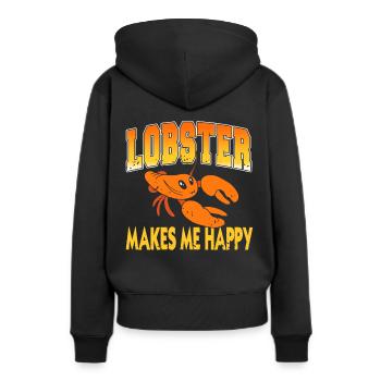 Lobster Makes me happy - Frauen Premium Bio Hoodie - Schwarz - Hinten - Julia (174cm)