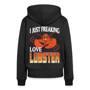 I just Freaking love Lobster - Frauen Premium Bio Hoodie - Schwarz - Hinten - Julia (174cm)