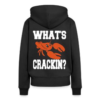 lobster - Whats crackin - Frauen Premium Bio Hoodie - Schwarz - Hinten - Julia (174cm)