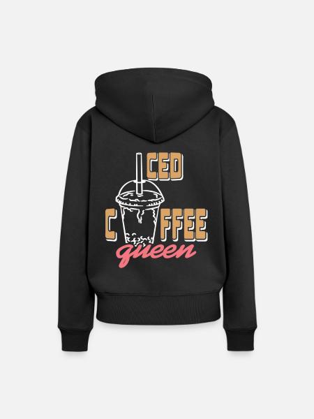 Iced Coffee queen - Frauen Premium Bio Hoodie - Schwarz
