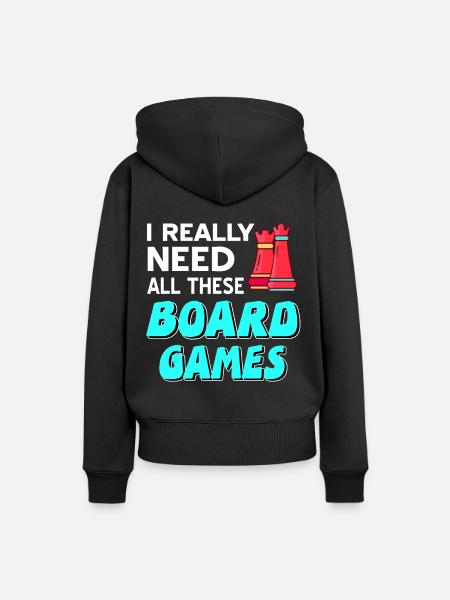 J’ai vraiment besoin de tous ces jeux de société - Sweat à capuche Premium bio Femme - noir