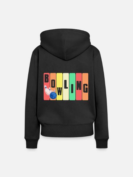 Bowling - Frauen Premium Bio Hoodie - Schwarz