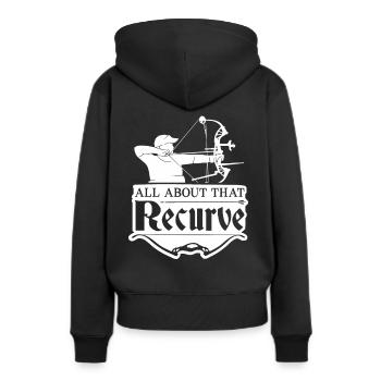 All about that Recurve - Frauen Premium Bio Hoodie - Schwarz - Hinten - Julia (174cm)