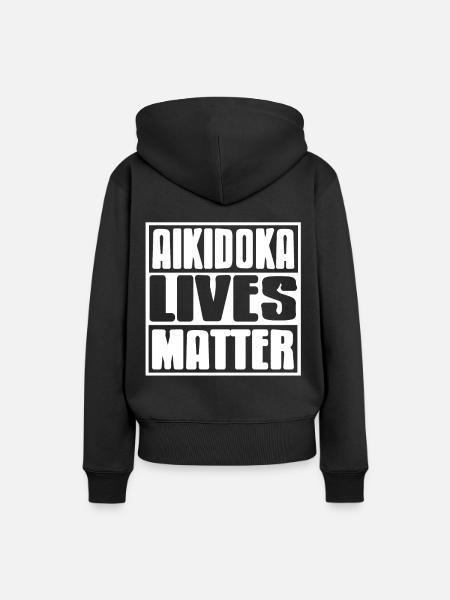 Aikidoka Lives Matter - Frauen Premium Bio Hoodie - Schwarz