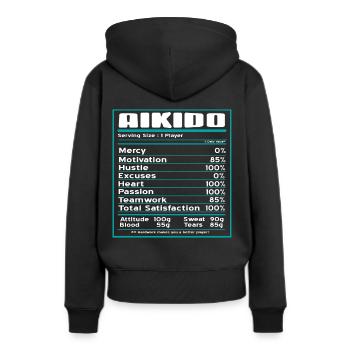 La motivation de miséricorde de l’Aïkido excuse le cœur - Sweat à capuche Premium bio Femme - noir - Dos - Julia (174cm)
