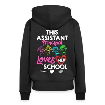 Chef d’établissement Directeur Directeur Directeur de la direction de l’école - Sweat à capuche Premium bio Femme - noir - Dos - Julia (174cm)