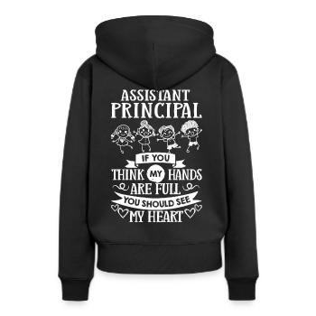 Chef d’établissement Directeur Directeur Directeur de la direction de l’école - Sweat à capuche Premium bio Femme - noir - Dos - Julia (174cm)
