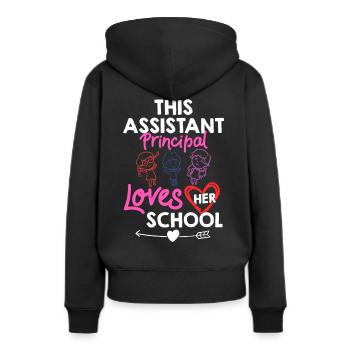 Chef d’établissement Directeur Directeur Directeur de la direction de l’école - Sweat à capuche Premium bio Femme - noir - Dos - Julia (174cm)