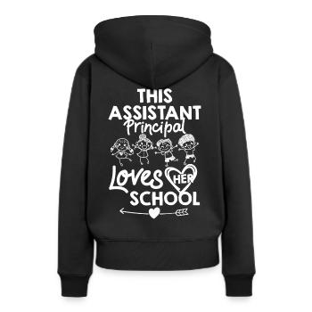 Chef d’établissement Directeur Directeur Directeur de la direction de l’école - Sweat à capuche Premium bio Femme - noir - Dos - Julia (174cm)