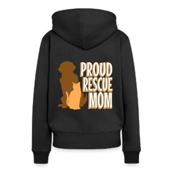 Proud rescue mom - Frauen Premium Bio Hoodie - Schwarz - Hinten - Julia (174cm)