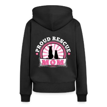 Proud rescue mom - Frauen Premium Bio Hoodie - Schwarz - Hinten - Julia (174cm)