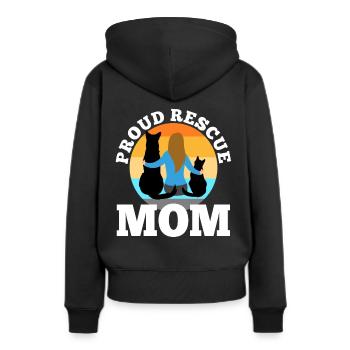 Fière maman de sauvetage - Sweat à capuche Premium bio Femme - noir - Dos - Julia (174cm)