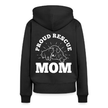 Proud rescue mom - Frauen Premium Bio Hoodie - Schwarz - Hinten - Julia (174cm)