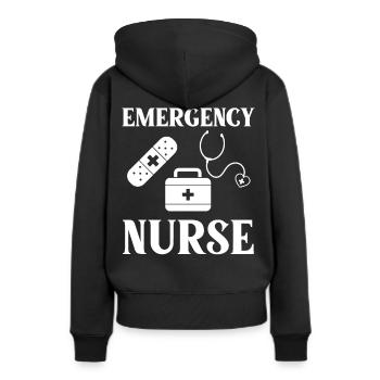 Infirmière d’urgence Premiers soins - Sweat à capuche Premium bio Femme - noir - Dos - Julia (174cm)