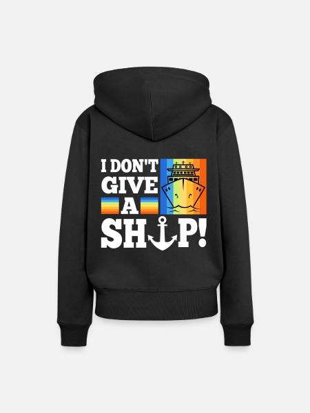 I don't give a ship - Frauen Premium Bio Hoodie - Schwarz