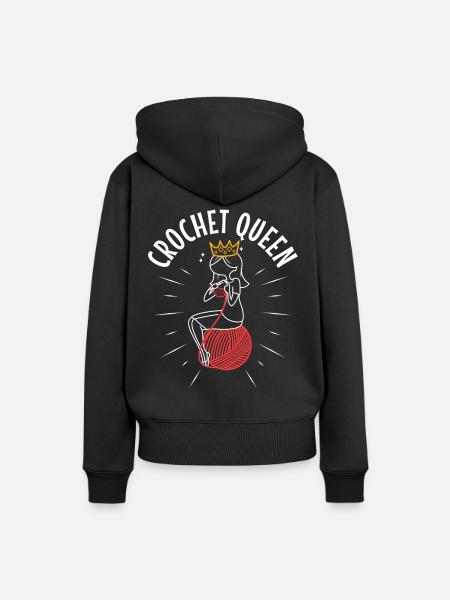 Crochet queen - Frauen Premium Bio Hoodie - Schwarz
