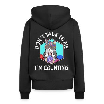 Ne me parlez pas, je compte - Sweat à capuche Premium bio Femme - noir - Dos - Julia (174cm)
