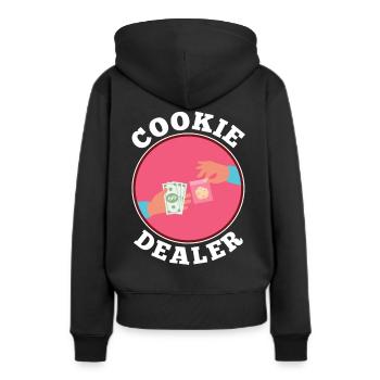 Cookie dealer - Frauen Premium Bio Hoodie - Schwarz - Hinten - Julia (174cm)
