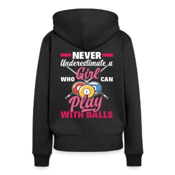 Billard Filles Femmes - Sweat à capuche Premium bio Femme - noir - Dos - Julia (174cm)