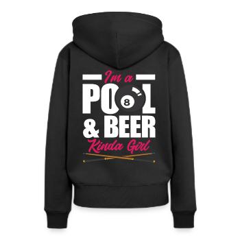 Billard Fille Femme Bière Hobby - Sweat à capuche Premium bio Femme - noir - Dos - Julia (174cm)
