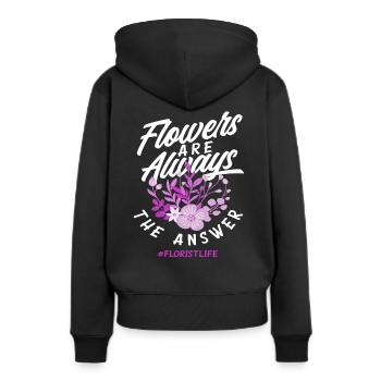 Doux Fleuristes Fleuristes Cadeau Fleuristes - Sweat à capuche Premium bio Femme - noir - Dos - Julia (174cm)