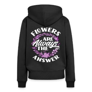 Fleuriste fleuriste Dicton - Sweat à capuche Premium bio Femme - noir - Dos - Julia (174cm)