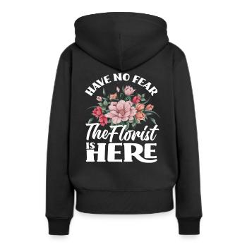 Fleuriste N’ayez pas peur Fleuriste - Sweat à capuche Premium bio Femme - noir - Dos - Julia (174cm)