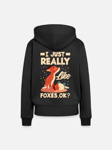Fuchs Füchse Tiere Geschenkidee - Frauen Premium Bio Hoodie - Schwarz
