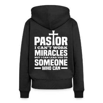 Pasteur Pasteur Dieu Jésus Prêtre - Sweat à capuche Premium bio Femme - noir - Dos - Julia (174cm)