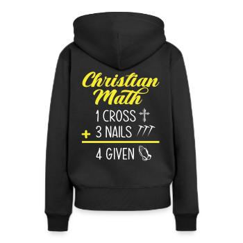 Pasteur Pasteur Mathématiques chrétiennes - Sweat à capuche Premium bio Femme - noir - Dos - Julia (174cm)