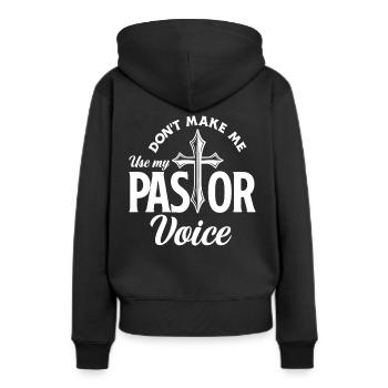 Pasteur Pasteur Voix Citation Cadeau - Sweat à capuche Premium bio Femme - noir - Dos - Julia (174cm)