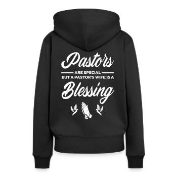 Pasteur Pasteur épouse bienheureuse - Sweat à capuche Premium bio Femme - noir - Dos - Julia (174cm)