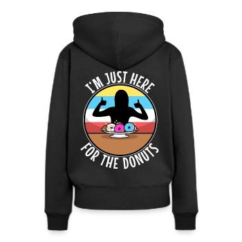 Je suis juste là pour les beignets - Sweat à capuche Premium bio Femme - noir - Dos - Julia (174cm)