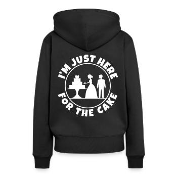 Im just here for the cake wedding - Frauen Premium Bio Hoodie - Schwarz - Hinten - Julia (174cm)
