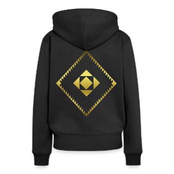 Forme géométrique - Graphique - Abstrait - Géométrie - Sweat à capuche Premium bio Femme - noir - Dos - Julia (174cm)