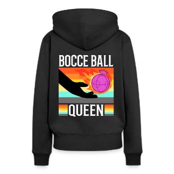 Bocce Ball Queen - Women’s Premium Organic Hoodie - black - Back - Julia (174cm)