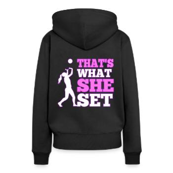 Thats what she set volleyball - Women’s Premium Organic Hoodie - black - Back - Julia (174cm)