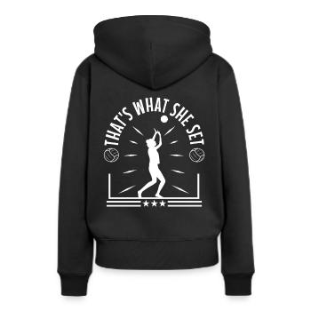 Thats what she set volleyball - Women’s Premium Organic Hoodie - black - Back - Julia (174cm)