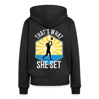Thats what she set volleyball - Women’s Premium Organic Hoodie - black - Back - Julia (174cm)