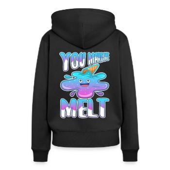 Tu me fais fondre, crème glacée - Sweat à capuche Premium bio Femme - noir - Dos - Julia (174cm)